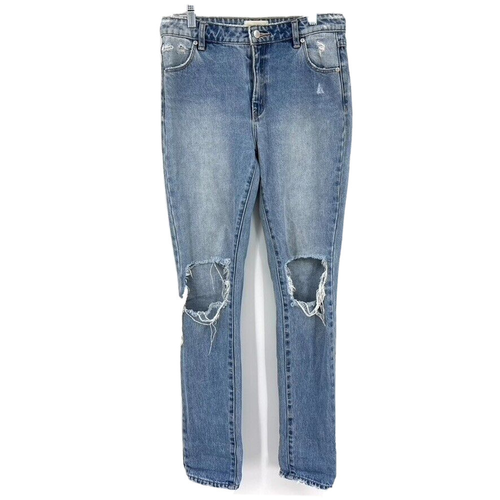 ROLLA'S Womens 27 Miller Skinny Jeans Faded Vintage Blue Distressed High Rise